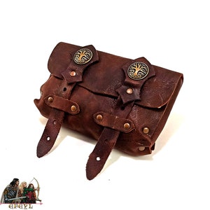 Mittelalter Ledertasche, Trankbeutel (doppelt)