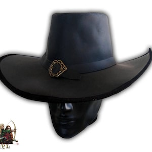 Van Helsing style genuine leather hat witch vampire hunter musketeer 17th century