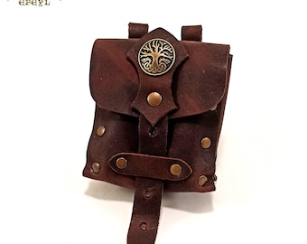 Medieval leather bag, potion pouch
