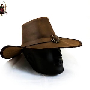 Van Helsing style genuine leather hat witch vampire hunter musketeer 17th century image 4