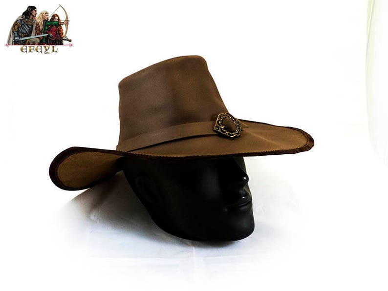 Van Helsing style genuine leather hat witch vampire hunter musketeer 17th century image 4