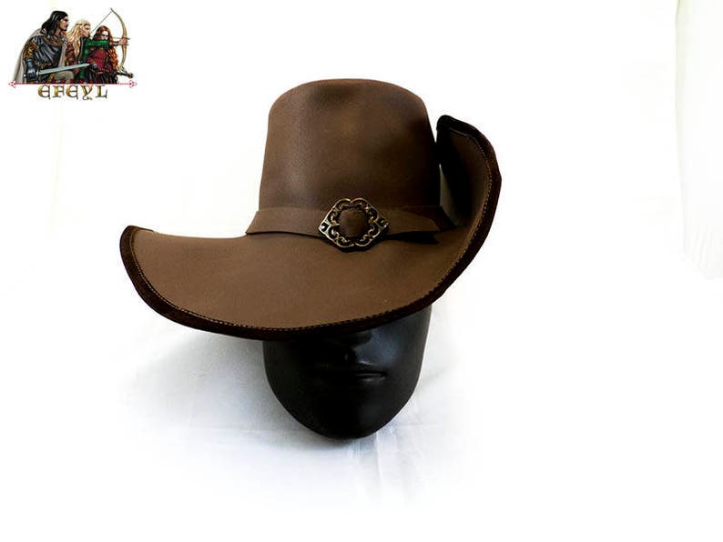 Van Helsing style genuine leather hat witch vampire hunter musketeer 17th century image 5