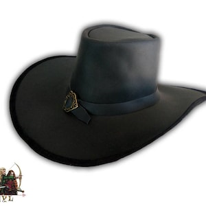 Van Helsing style genuine leather hat witch vampire hunter musketeer 17th century image 2