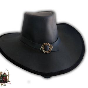 Van Helsing style genuine leather hat witch vampire hunter musketeer 17th century image 3