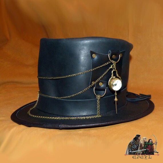 Steampunk pelle cappello a cilindro viaggiatore del tempo | Etsy Italia