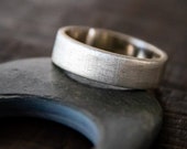 Silver Stacking Band Hand Textured Brushed Ring Stackable Band Sterling Silver Band Boho Rings Twice Brushed Silver Wedding Band