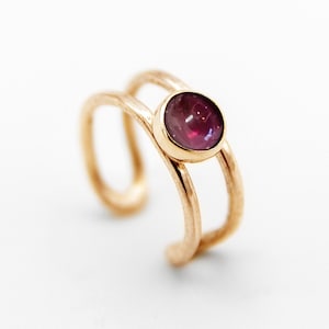 Red Garnet Ear Cuff Gold | Aquarius Birthstone | Gemstone Jewelry | 14k Gold Fill or 14k Solid Gold | Gifts for Her | Modern Minimal
