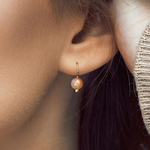 Sonnenstein Ohrringe | Kleine Größe 7 mm Alltags Ohrringe | 14K Gold oder Gold Filled | Frauen Geschenk für sie elegante zierliche einfache orange