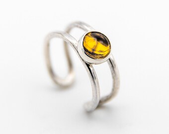 Handmade Citrine Ear Cuff – Sterling Silver – Dainty Minimalist Birthstone