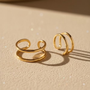 14k Gold Filled Ear Cuff – Double Wire – Minimalist Cartilage Earring