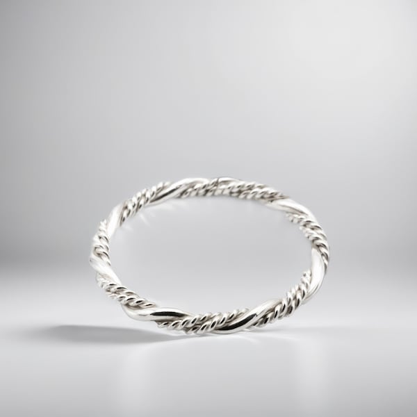 Sterling Silver Stacking Twist Ring | Medium 2.5mm Wide |  | Twisted Twisty Stacking Band