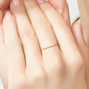 Gold Round Full-Bead Stacking Ring | Thin 1.2mm Wide | Sterling Silver, 14K Yellow or Rose Gold Filled Dot Ring | Beaded Stacking Band