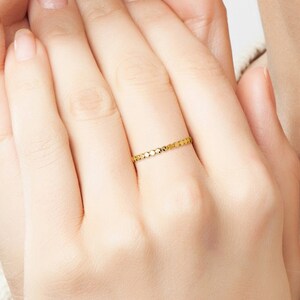 Gold Filled Beaded Ring | Dot Ring Rose Gold Silver Stacking Ring | Hammered Bead Ring Smashed Midi Ring Gold Filled Flat Beaded Minimalist