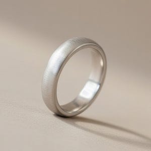 Brushed Sterling Silver Stacking Band – Satin Finish Wedding Ring – Unisex