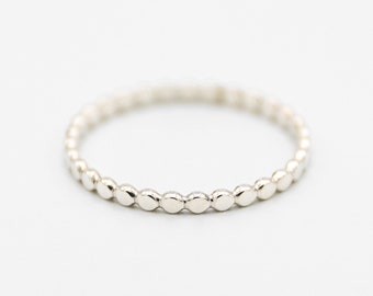 Gold Filled, Sterling Silver Beaded Ring – Minimalist Stacking Ring