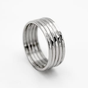 Sterling Silver Stacking Ring | Silver Ring | Hammered Ring | Silver Rings For Men and Women | Stack Ring | Minimalist Ring | 1.3mm width
