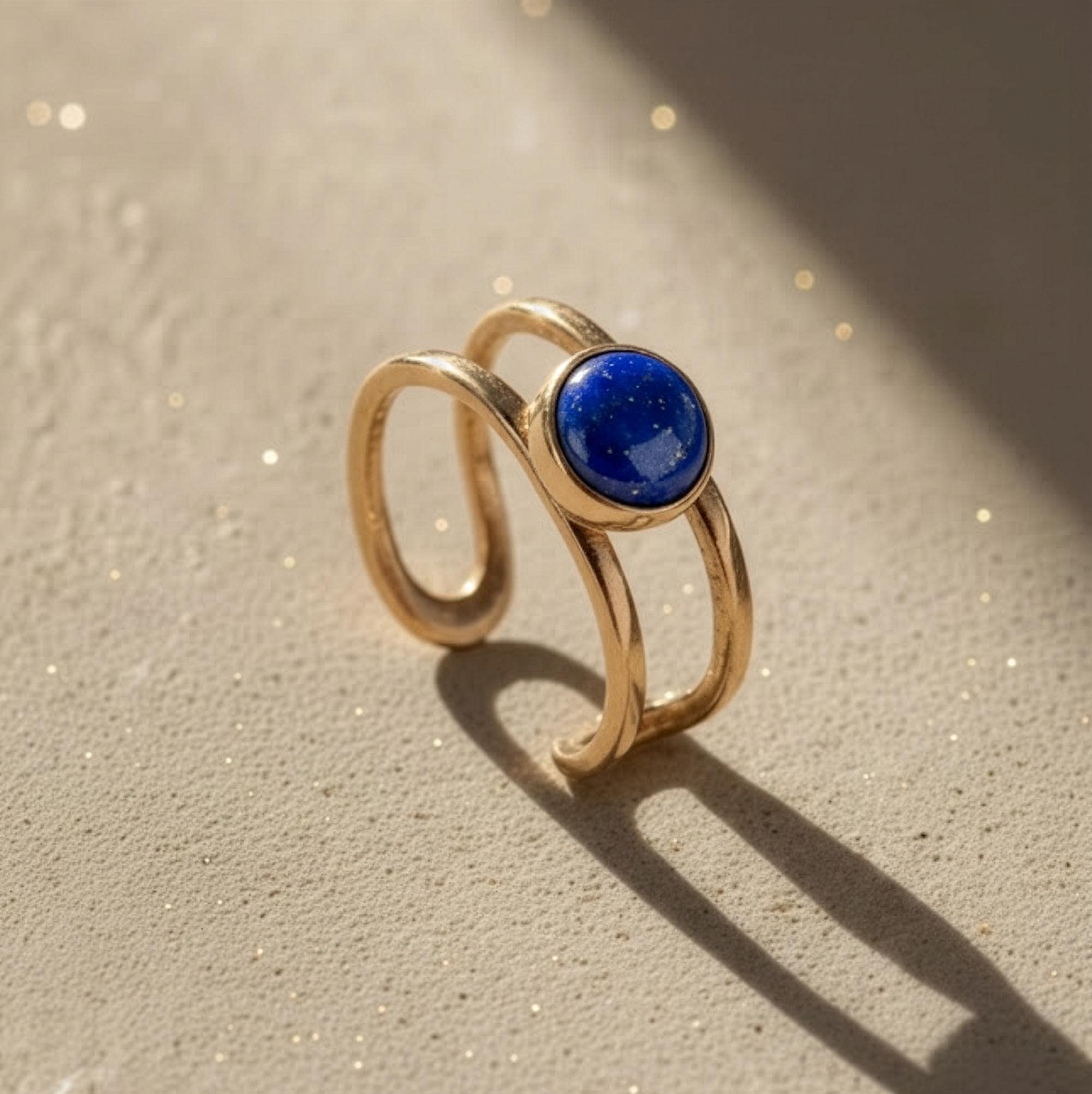 Handmade Lapis Lazuli Ear Cuff - 14k Gold Filled or Solid Gold - Dainty Minimalist Birthstone