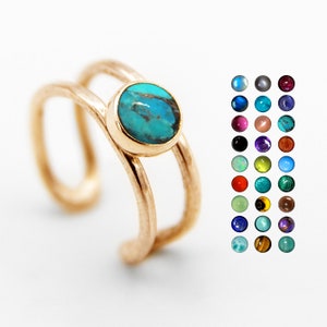 Boucles d'oreilles en pierres précieuses | Or 14 carats rempli ou or massif 14 carats | Pierre de naissance | Améthyste Labradorite Opale Lapis Péridot Pierre de lune | Délicat minimaliste