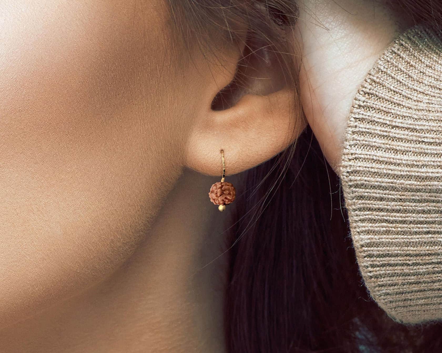 Boucles d'oreilles Rudraksha en argent, boucles d