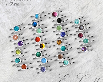 Handmade Sterling Silver Gemstone Ear Cuffs – Minimalist Dainty Jewelry