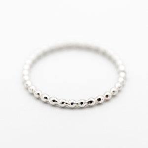Gold Round Full-Bead Stacking Ring | Medium 1.5mm Wide | Sterling Silver, 14K Yellow or Rose Gold Filled Dot Ring | Beaded Stacking Band