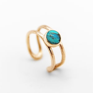 Gold Turquoise Ear Cuff | Sagittarius Birthstone | Dainty Blue Gemstone | 14k Gold Filled or 14k Solid Gold | Gifts for Her | Modern Minimal