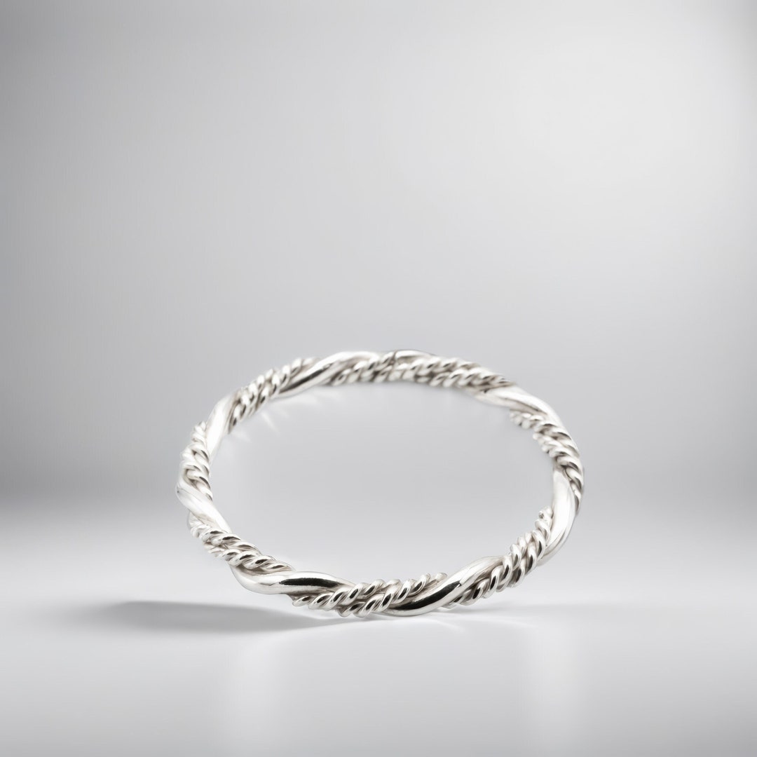 Sterling Silver Stacking Twist Ring | Medium 2.5mm Wide | | Twisted ...