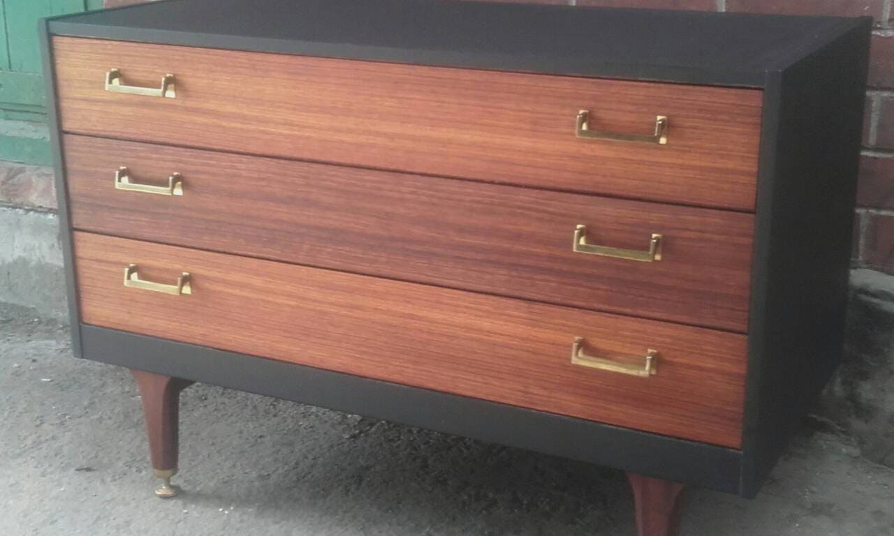 Vintage Retro Upcycled Chest Of Drawers MidCentury Chest Of Drawers