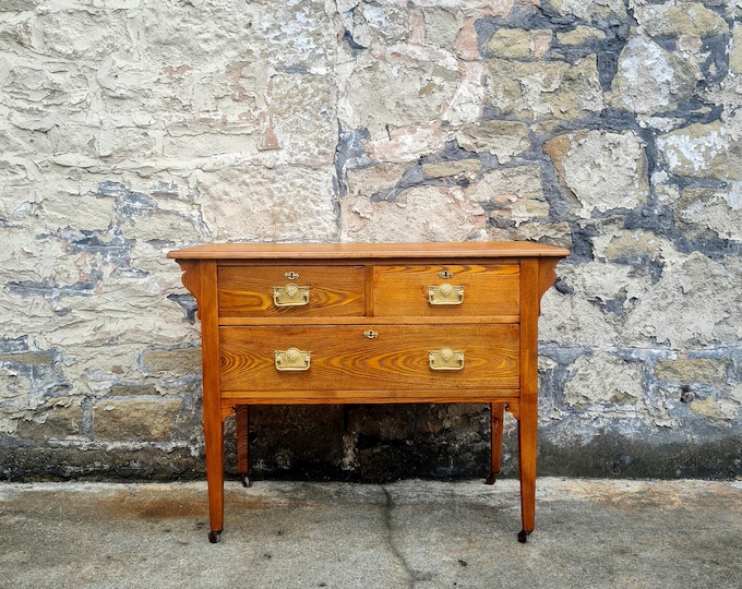Vintage Chest Of Drawers Tallboy Cabinet Oak Mid Century Modern Vintage Retro Antique Furniture Three Drawer Bedroom Large Lovely Detailing