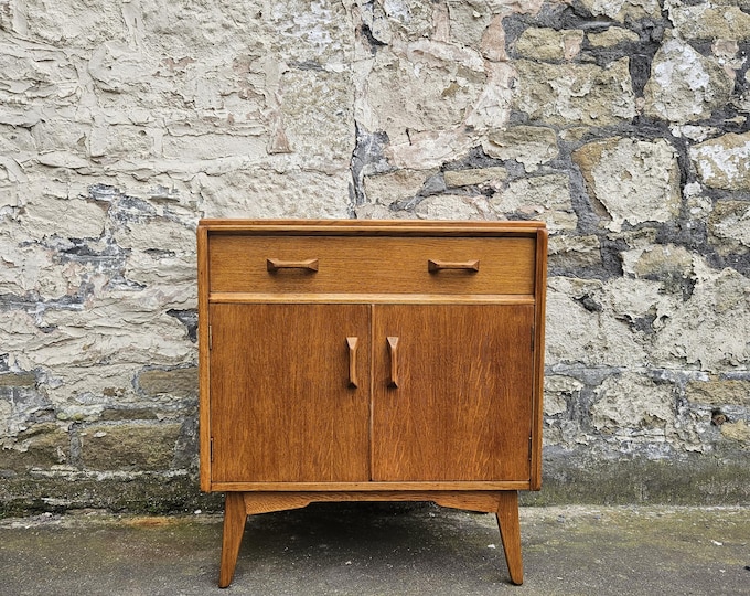 Vintage G Plan Oak Cabinet With Cupboard Brandon Range- Mid Century Chest Of Drawers
