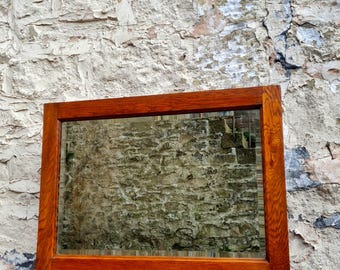 Vintage Oak Free Standing Mirror: Mid-Century Modern Home Decor