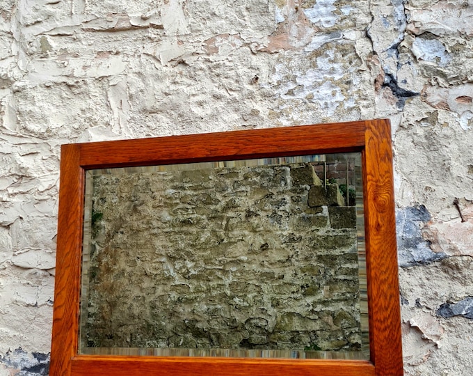 Vintage Oak Wall Free Standing Mirror Antique Retro Mid Century Furniture Home Decor Rectangle Large Glass Dressing Mirror Home And Living