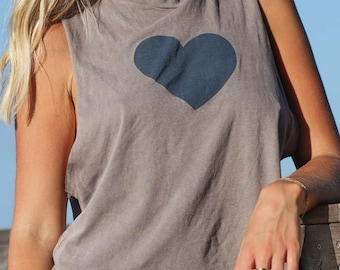 Blue Heart Vintage Crop Top