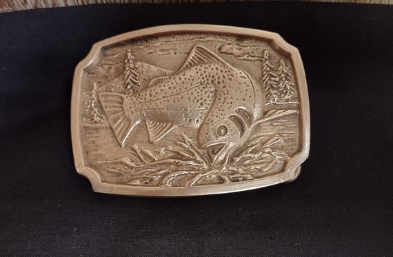 Vintage BTS Men Brass Belt Buckle - image 2