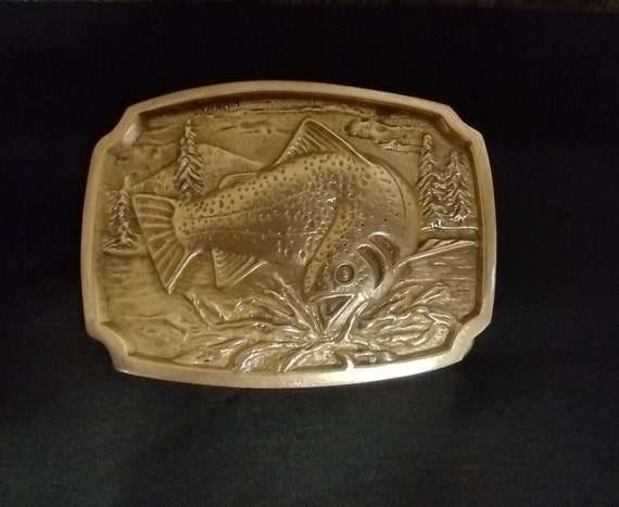 Vintage BTS Men Brass Belt Buckle - image 1