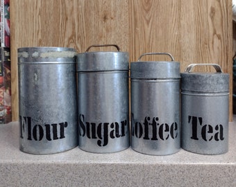 Vintage 1970's Set of Four Tins Storage Containers by Vandor Imports