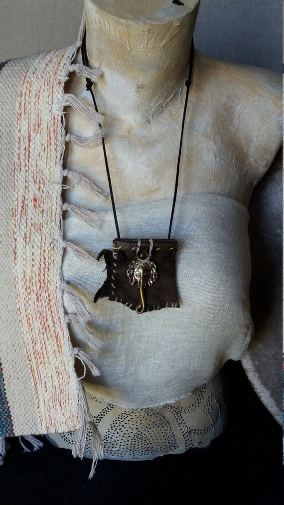Small medicine bag Africa leather purse bag charms shamanic Etsy