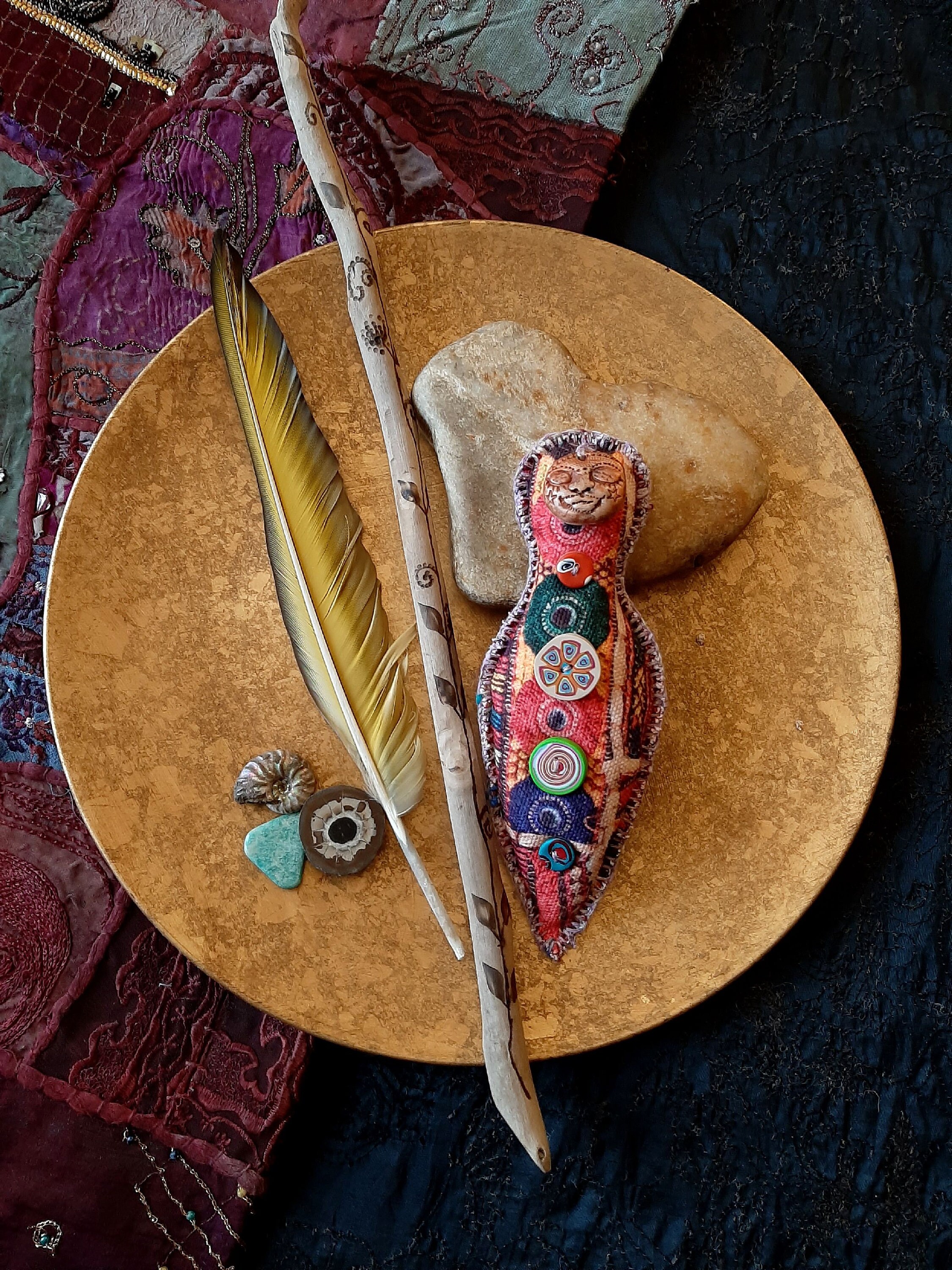 Poupée Médecine Psychédélic Mama, Poupée Chamanique, Guérison, Rituel de Soin, Confidente, Reiki, Mé