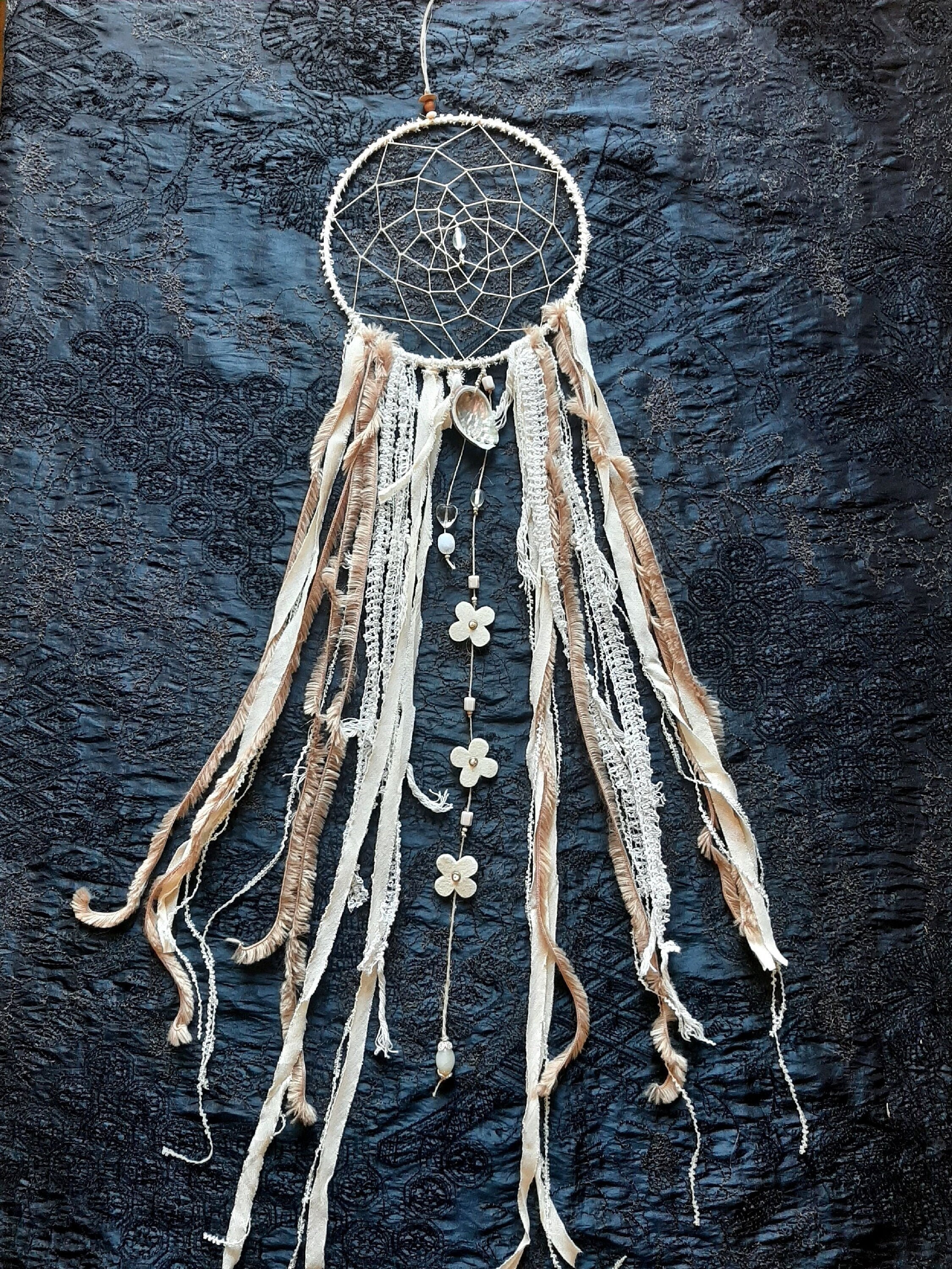 Attrape Rêves Magique, Capteur de Rêves, Dreamcatcher, Attrape Rêve Pureté Écru Coquillage Perles Éc