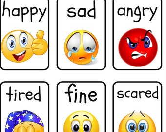 Feelings flashcards Etsy picture about Printable Emotions Cards called Thoughts flashcards Etsy