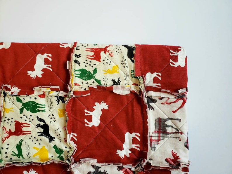 Woodland Themed Remnants Rag Quilt Moose Deer Black Bears