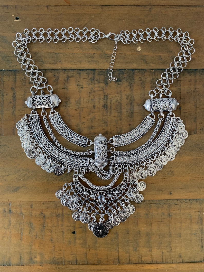 Tribal Bohemian ZENDAYA Oversized statement necklace image 5