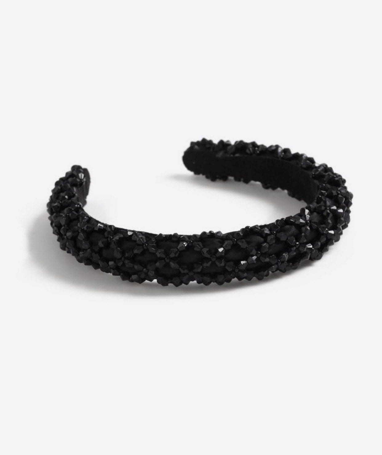 Black Rhinestone Padded DAPHNE Headband - Etsy