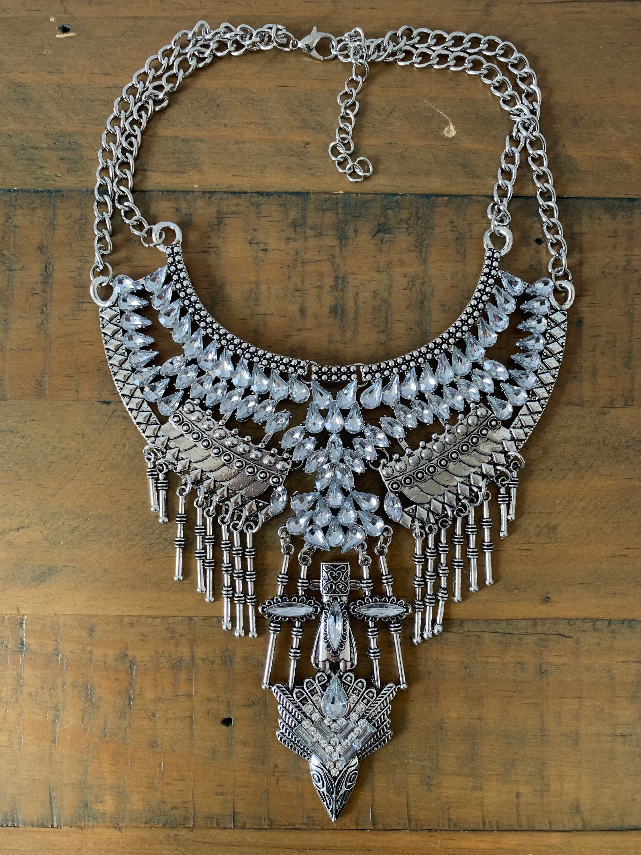 Oversized Statement Bohemian SAVANNAH Tribal Necklace Zinc Alloy