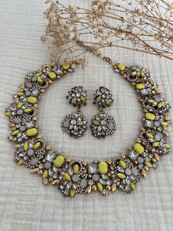 Mesmerising ROSALIE choker/statement necklace/ jewellery set/ necklace earrings