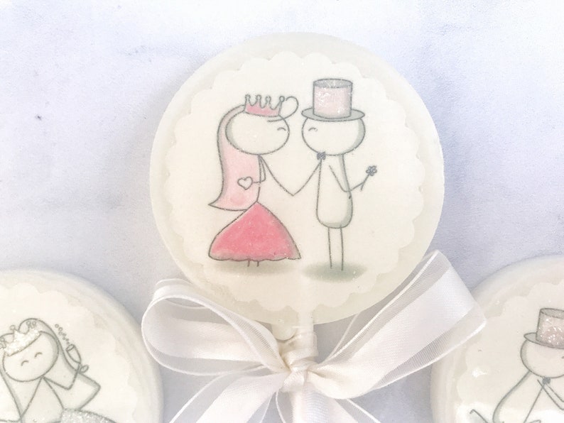 Lollipop Wedding Favor Wedding Favor Lollipop Bride and Groom Unique Wedding Favor for guests Couple Wedding Shower Set of 24 image 1