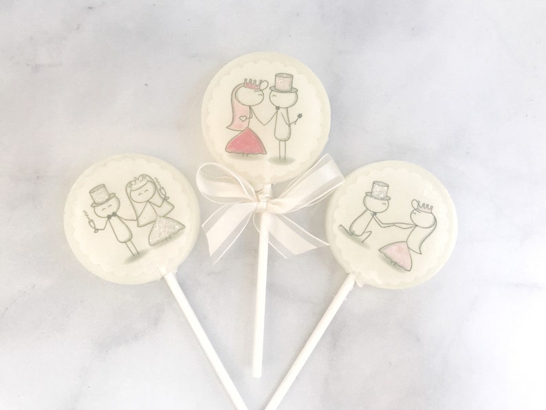 Lollipop Wedding Favor Wedding Favor Lollipop Bride and Groom Unique Wedding Favor for guests Couple Wedding Shower Set of 24 image 2