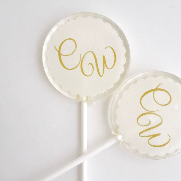 Personalized Lollipop - Customized Lollipop - Personalized Favor - Customized Favor -Wedding Lollipop - Personalized Initials  - SET OF 6