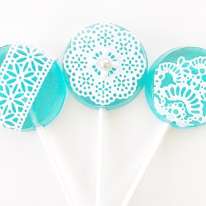 Baby Shower Favor Blue Baby Shower Baby Shower Lollipop Baby Boy Favor Blue Favor Blue Party Favor Lollilollies Set of 6 image 1