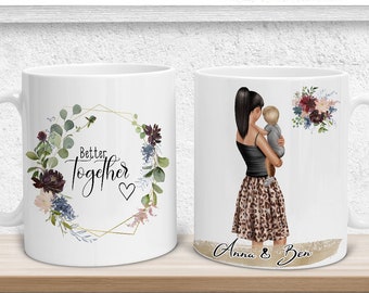 Viele Variant. Tasse personalisiert | Kind Baby Frau Mama Familienportrait | Geschenkidee Geschenk Patentante Taufe Danke Erinnerung